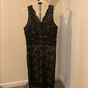 GORGEOUS Black and Tan dress. Lace and sequin.